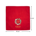 Serviette de Table 100 % Coton Personnalisée avec Initiale Nom et Motif de Couronne Décoration Table Cadeau Noël pour Famille et Amis