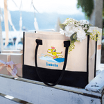 Personalisierte Cartoon Long-Tailed Leopard Marsupilami Large Tote Bag mit Namen Travel Essentials Geburtstag Geschenk für Sie | Callie × Marsupilami®