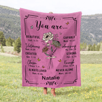 Personalizzato You Are Birth Flower Bible Verse Design Coperta morbida con nome Giorno religioso Compleanno Regalo di Natale per le donne cristiane