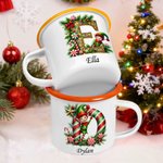Mug émaillé personnalisé avec nom et décoration d'intérieur Cadeau de Noël pour garçons et filles 4