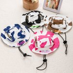 Personalizado Multicolor Leche Patrón Ajustable Pet Bucket Hat con nombre bordado Pet Daily Wear Birthday Gift for Pet Mom Dad Pet Lovers