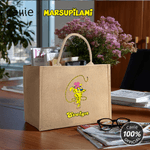 Spersonalizowana jutowa torba z długim ogonem Marsupilami z imieniem Urodziny Rocznica Prezent Świąteczny dla Przyjaciół Dzieci | Callie × Marsupilami®