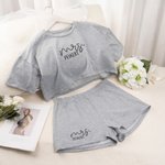 Personalized Bride to be Soft Cropped Short Sleeve Pajama Set Getting Ready Outfits with Surname Bridal Shower Honeymoon Gift for Bride