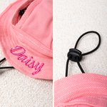 Personalizado Multicolor Leche Patrón Ajustable Pet Bucket Hat con nombre bordado Pet Daily Wear Birthday Gift for Pet Mom Dad Pet Lovers