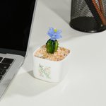 Personalized Artificial Succulent Cactus Stained Glass Potted Plants with Initial Desk Office Shelf Decor Birthday Gift for Plant Killers Enthusiasts