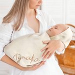 Personalized Embroidered Name Soft Cotton Baby Blanket Baby Shower Birthday Gift for Newborns Kids