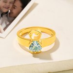 Gepersonaliseerde Leuke Jongen Meisje Bedel Hartvormige Geboortesteen Ring Moederdag Verjaardag Cadeau voor Moeder Grootmoeder