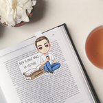Marque-Page Magnétique Personnalisé avec Personnage de Lecture Dessiné et Nom Fourniture de Lecture Cadeau d'Anniversaire pour Amateur de Lecture
