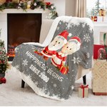 Personalized Christmas Couple Growing Old Together Soft Throw Blanket with Name Text and Year Home Decor Christmas Gift for Couple