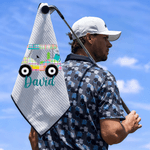 Asciugamano da golf colorato personalizzato con nome e clip da appendere Accessori sportivi Regalo di compleanno per giocatori di golf