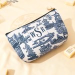 Personalisierte Chinoiserie Pagode Schminktasche mit Monogramm Mahjong Accessoire Weihnachten Geburtstag Geschenk für Frauen Mahjong Liebhaber