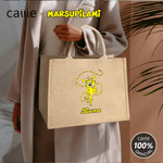 Spersonalizowana jutowa torba z długim ogonem Marsupilami z imieniem Urodziny Rocznica Prezent Świąteczny dla Przyjaciół Dzieci | Callie × Marsupilami®