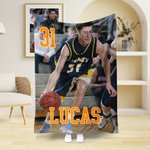 Personalisierte Sport Foto weiche Decke mit Sport Zahl und Name Home Decor Geburtstagsgeschenk für Sportfans werfen