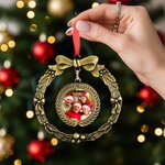 Personlig bue krans foto julepynt tre dekor julegave til familie venn