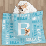 Personalized Cute 3D Cartoon Multicolor Soft Pet Blanket with Name Pet Supplies Birthday Gift for Cat Dog Pet Lovers