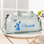 Personalized Cheerleading Theme Large Name Duffle Bag with Shoes Compartment and Shoulder Strap Birthday Team Gift for Cheerleader Girls