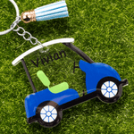 Personalized Multicolour Golf Car Tassel Acrylic Keychain with Name Christmas Birthday Gift for Golf Lovers