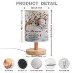 Lampada da tavolo in tessuto lino con foto cardinalizie personalizzate con nome e testo Regalo commemorativo di Natale per la famiglia
