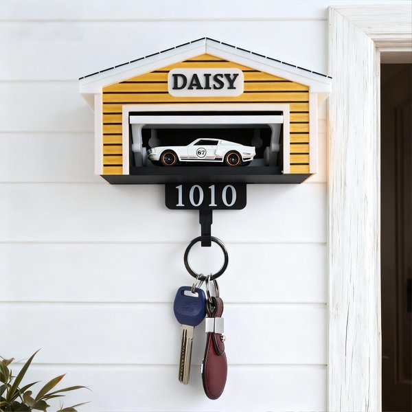 Personalised House Car Garage Multicolour Key Holder with Name Home Decor Housewarming Birthday Gift for  Car Owners Lovers