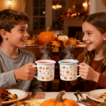 Tazza smaltata personalizzata da 12 once con il nome della zucca e la foglia d'acero, regalo di compleanno per adolescenti e bambini.