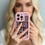 Personalised Pink Bookshelf Floral Shockproof Phone Case with Name for iPhone Birthday Christmas Gift for Book Lover Bookworm