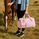Personalisierte Multi-Compartment bestickt Pferdegesicht wasserdicht Reisetasche mit Namen und Schultergurt Pferdesport Spieltag Geschenk für Pferdeliebhaber