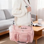 Personifierad Födelse Blomma Namn Stor Resväska Duffle Bag med flera fack och axelrem Tillbaka till skolan Födelsedagspresent för kvinnor Flickor