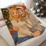 Personalizzato Cartoon foto morbida coperta di lancio Home Decor Natale compleanno regalo per le coppie famiglia amici