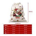 Sacco di tela personalizzato con iniziale e nome design natalizio fiocco di neve bomboniere per vigilia di Natale regalo per bambini 8