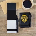 Personalized PU Leather Sheriff Star Police Shield Law Enforcement Notepad with Texts and Pen Birthday Graduation Retirement Gift for Police Officers