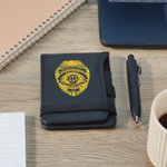 Personalized PU Leather Sheriff Star Police Shield Law Enforcement Notepad with Texts and Pen Birthday Graduation Retirement Gift for Police Officers