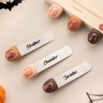 Personalized Textured Finger Bookmarks with Name Halloween Novelty Gift for Book Lovers