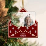 Gepersonaliseerd Lettervormig Foto Acryl Ornament met Naam Tekst en Jaar Kerst Gedenk Cadeau voor Familie