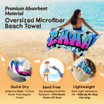 Personalized Stylish Graffiti Oversized Quick Dry Beach Towel with Name Beach Party Travel Essentials Birthday Gift for Kids Family