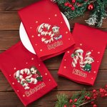 Personalisierte Wiederverwendbare Serviette aus 100 % Baumwolle mit Initiale Cartoon-Figur und Namen Tischdeko Weihnachtsgeschenk für Familie Freund