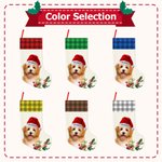 Personalised Santa Hat Plaid Oil Painting Photo Sweets Christmas Stocking with Name Christmas Decor Party Gift for Pet Lovers