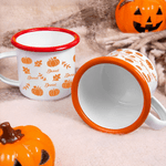 Tazza smaltata personalizzata da 12 once con il nome della zucca e la foglia d'acero, regalo di compleanno per adolescenti e bambini.
