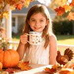 Tazza smaltata personalizzata da 12 once con il nome della zucca e la foglia d'acero, regalo di compleanno per adolescenti e bambini.
