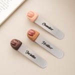Personalized Textured Finger Bookmarks with Name Halloween Novelty Gift for Book Lovers