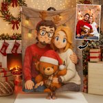 Personalizzato Cartoon foto morbida coperta di lancio Home Decor Natale compleanno regalo per le coppie famiglia amici