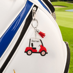 Personalized Multicolour Golf Car Tassel Acrylic Keychain with Name Christmas Birthday Gift for Golf Lovers