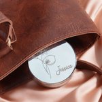 Scatola per il trucco personalizzata con nome e polvere, regalo di compleanno per le donne.