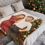 Personalizzato Cartoon foto morbida coperta di lancio Home Decor Natale compleanno regalo per le coppie famiglia amici
