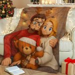 Personalizzato Cartoon foto morbida coperta di lancio Home Decor Natale compleanno regalo per le coppie famiglia amici