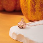 Personalised Pumpkin Birthstone Necklace Dainty Jewellery Birthday Anniversary Halloween Gift for Women