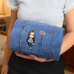 Personalizada Nacimiento Flor Caricatura Personaje Bolsa de Maquillaje con Nombre Viaje Esenciales Boda Fiesta Cumpleaños Regalo para Mujeres