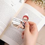 Marcapáginas magnético personalizado con personaje de dibujos animados nombre y texto regalo de cumpleaños para amantes de los libros