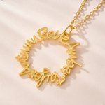 Personalised Circular 3-5 Names Necklace Birthday Anniversary Christmas Gift for Women