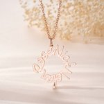 Personalised Circular 3-5 Names Necklace Birthday Anniversary Christmas Gift for Women
