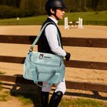 Personalisierte Multi-Compartment bestickt Pferdegesicht wasserdicht Reisetasche mit Namen und Schultergurt Pferdesport Spieltag Geschenk für Pferdeliebhaber
